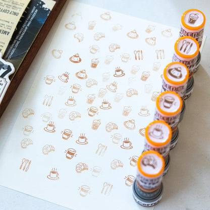 Coffee Self Inking Stamps | Mini Stamp | Coffee Card Stamp | Planner Journal Stamps