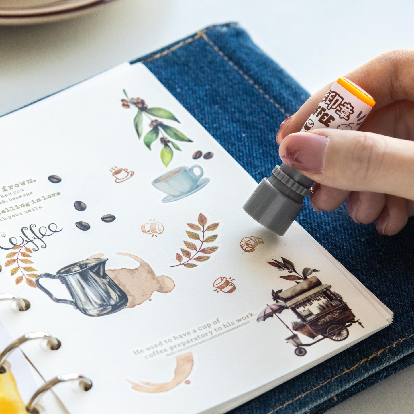 Coffee Self Inking Stamps | Mini Stamp | Coffee Card Stamp | Planner Journal Stamps