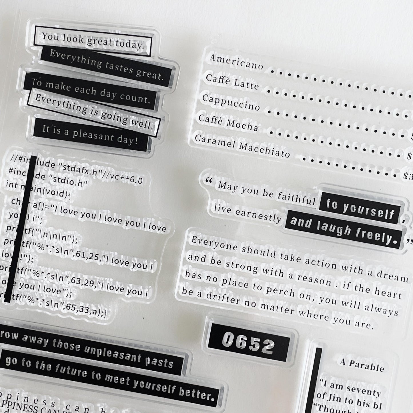 English Word Phrase Sentence Journal Clear Stamp | Planner Notebook Transparent Rubber Stamps | Bullet Journal Planner Accessories Supplies