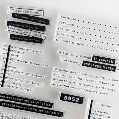 English Word Phrase Sentence Journal Clear Stamp | Planner Notebook Transparent Rubber Stamps | Bullet Journal Planner Accessories Supplies