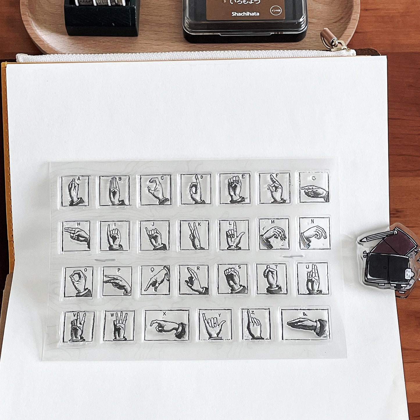 Hand Gesture Manual Alphabet Silicone Stamp | Transparent Clear Rubber Stamp | Decorative Scrapbooking Planner Bullet Journal Stamp
