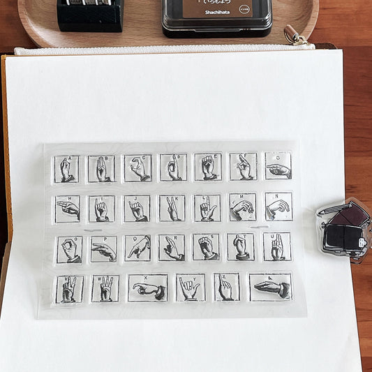 Hand Gesture Manual Alphabet Silicone Stamp | Transparent Clear Rubber Stamp | Decorative Scrapbooking Planner Bullet Journal Stamp