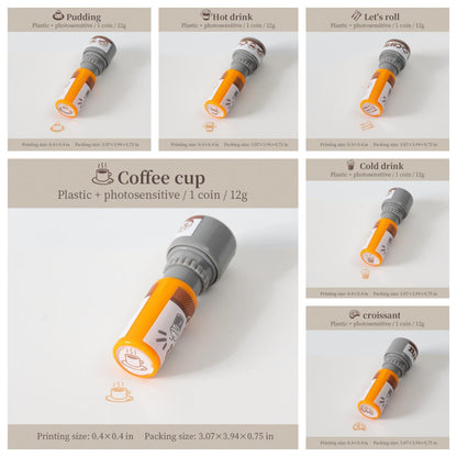 Coffee Self Inking Stamps | Mini Stamp | Coffee Card Stamp | Planner Journal Stamps