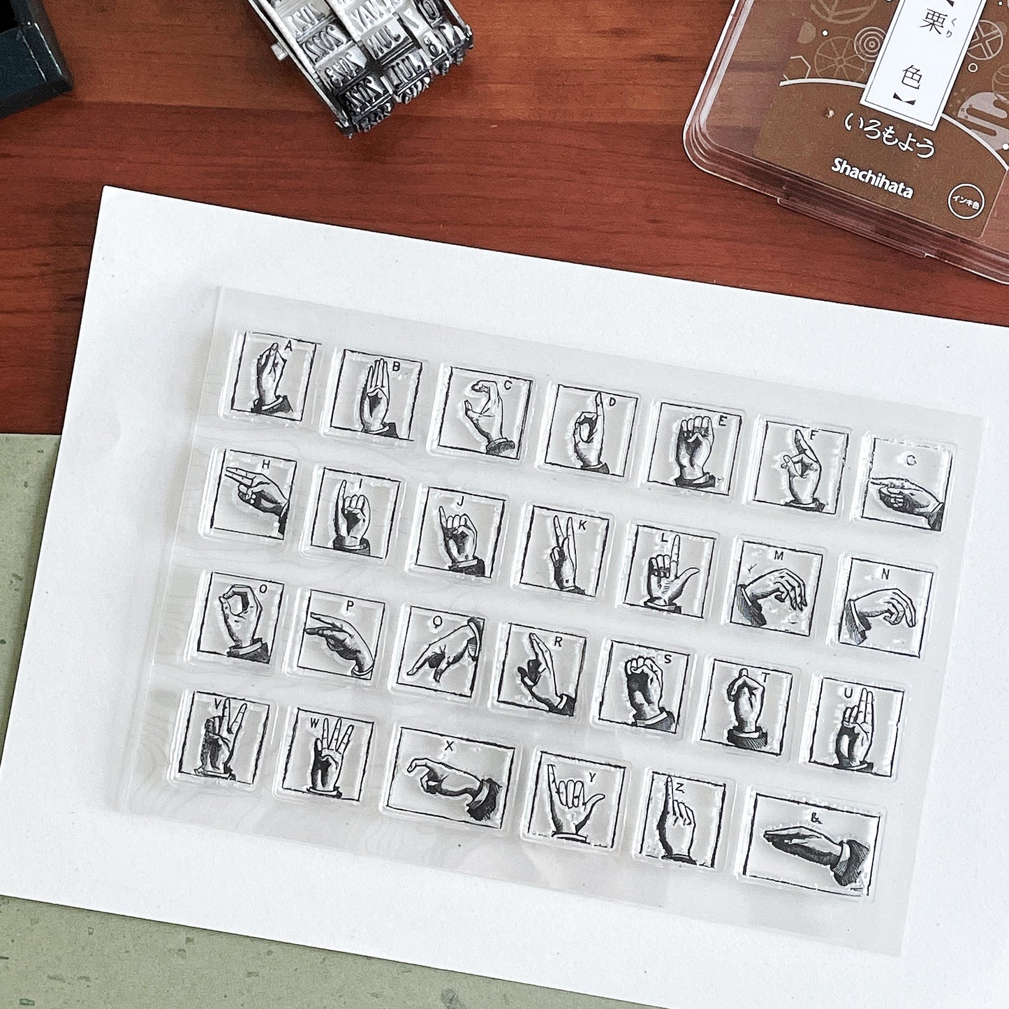 Hand Gesture Manual Alphabet Silicone Stamp | Transparent Clear Rubber Stamp | Decorative Scrapbooking Planner Bullet Journal Stamp