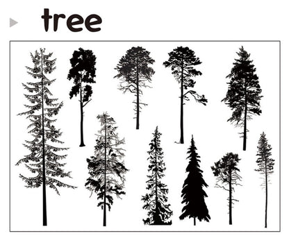 Tree Silicone Stamp | Transparent Clear Stamp Set | Scrapbooking Stamp | Planner Stamp |