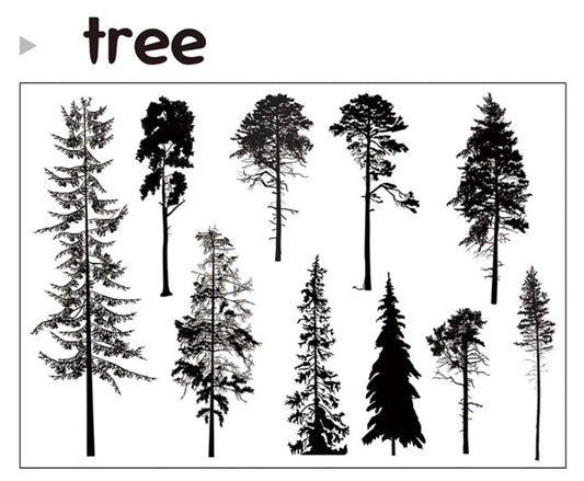 Tree Silicone Stamp | Transparent Clear Stamp Set | Scrapbooking Stamp | Planner Stamp |