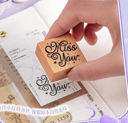 Valentine's Day Rubber Stamp Set | Love Rose Heart Wooden Stamp Set | Valentine Wedding Gif t Wrapping | Gift for Her
