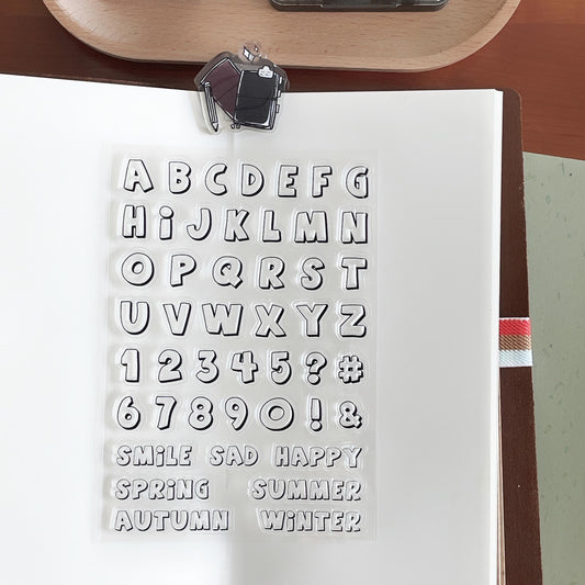 Letter Number Season and Mood Journal Clear Stamp | Planner Notebook Transparent Rubber Stamps | Bullet Journal Planner Accessories Supplies