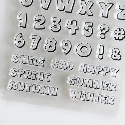 Letter Number Season and Mood Journal Clear Stamp | Planner Notebook Transparent Rubber Stamps | Bullet Journal Planner Accessories Supplies
