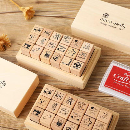 18pcs Cute Mini Icon Daily Life Rubber Stamp | Wooden Stamp Set | Weather Study Health Appointment Daily Plan Planner  Bullet Journal Stamp