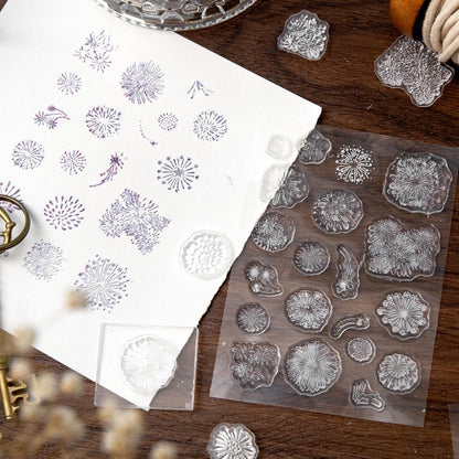 Firework Snowflake Star Bubble Clear Stamp | Transparent Rubber Stamps | Bullet Journal Planner Accessories Journaling Supplies
