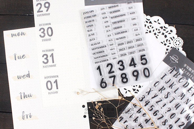 Transparent Clear Stamp Set | Scrapbooking Stamp | Planner Stamp |  | Junk Journal