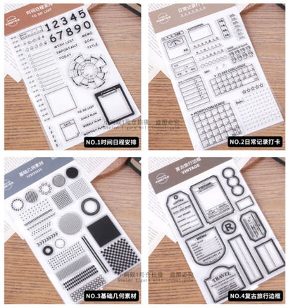 Transparent Clear Stamp Set | Scrapbooking Stamp | Planner Stamp |  | Junk Journal