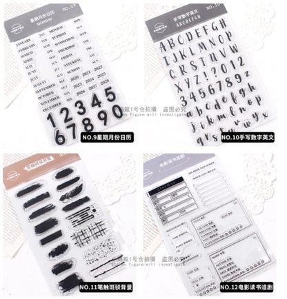 Transparent Clear Stamp Set | Scrapbooking Stamp | Planner Stamp |  | Junk Journal