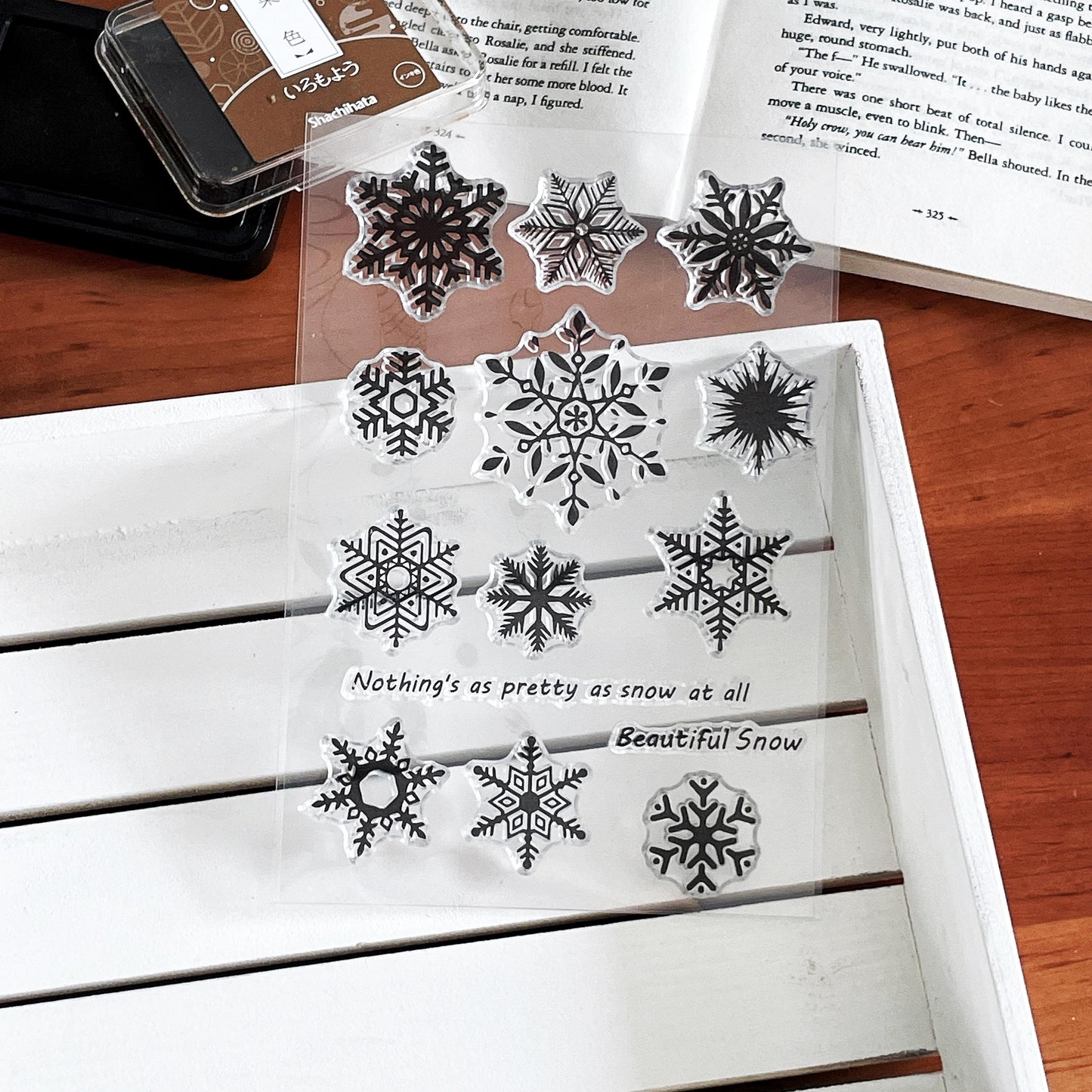 Snow Flakes Clear Stamp | Winter Christmas Transparent Rubber Stamps | Bullet Journal Planner Accessories Card Making