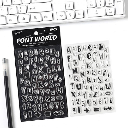 Upper and Lower Case English Letters Journal Clear Stamp | Transparent Rubber Stamps | Bullet Journal Planner Accessories Supplies