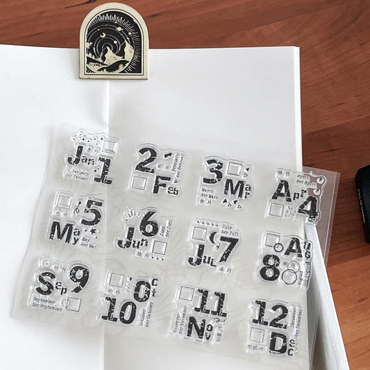 Month Calendar Clear Stamp | Monthly Plan Date 2025 Transparent Rubber Stamps | Bullet Journal Planner Accessories Journaling Supplies