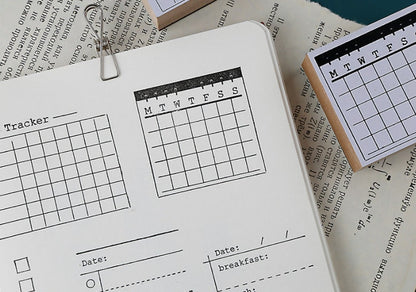 Daily Plan Rubber Stamp | Wooden Stamp Set | Scrapbooking | Planner Stamp |