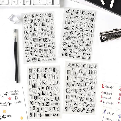 Upper and Lower Case English Letters Journal Clear Stamp | Transparent Rubber Stamps | Bullet Journal Planner Accessories Supplies