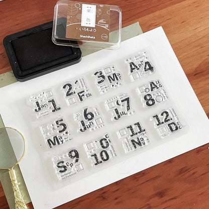 Month Calendar Clear Stamp | Monthly Plan Date 2025 Transparent Rubber Stamps | Bullet Journal Planner Accessories Journaling Supplies