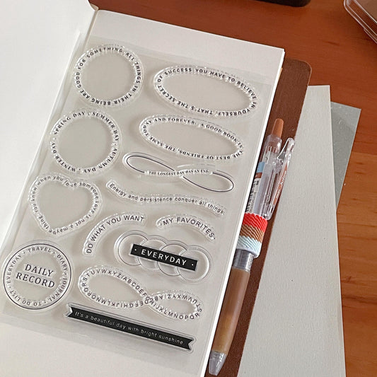 Vintage Ornamental Frame Clear Stamp | Round Oval Label Transparent Rubber Stamps | Bullet Journal Planner Accessories Journaling Supplies