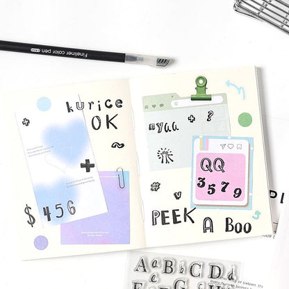 Upper and Lower Case English Letters Journal Clear Stamp | Transparent Rubber Stamps | Bullet Journal Planner Accessories Supplies