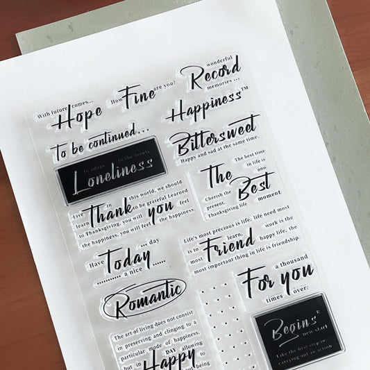 English Word Phrase Wordart Journal Clear Stamp | Planner Notebook Transparent Rubber Stamps | Bullet Journal Planner Accessories Supplies