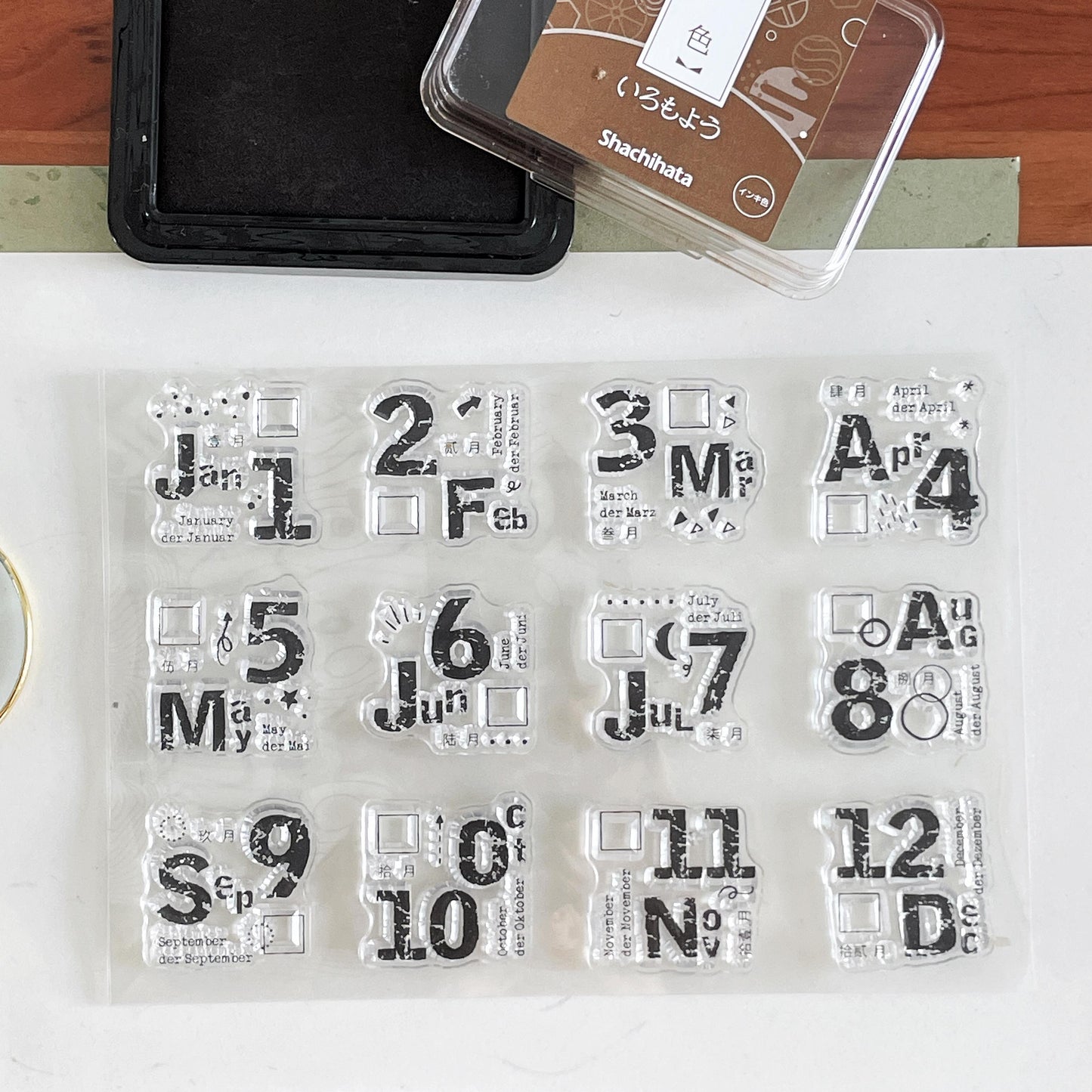 Month Calendar Clear Stamp | Monthly Plan Date 2025 Transparent Rubber Stamps | Bullet Journal Planner Accessories Journaling Supplies