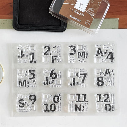 Month Calendar Clear Stamp | Monthly Plan Date 2025 Transparent Rubber Stamps | Bullet Journal Planner Accessories Journaling Supplies