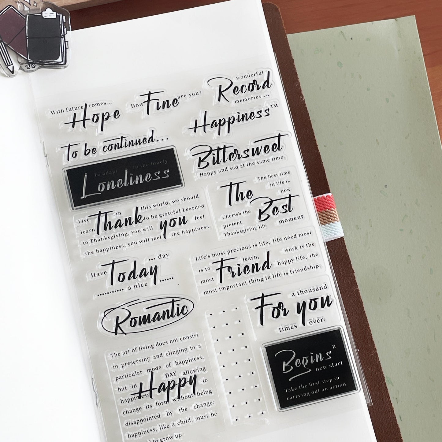 English Word Phrase Wordart Journal Clear Stamp | Planner Notebook Transparent Rubber Stamps | Bullet Journal Planner Accessories Supplies