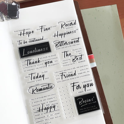 English Word Phrase Wordart Journal Clear Stamp | Planner Notebook Transparent Rubber Stamps | Bullet Journal Planner Accessories Supplies