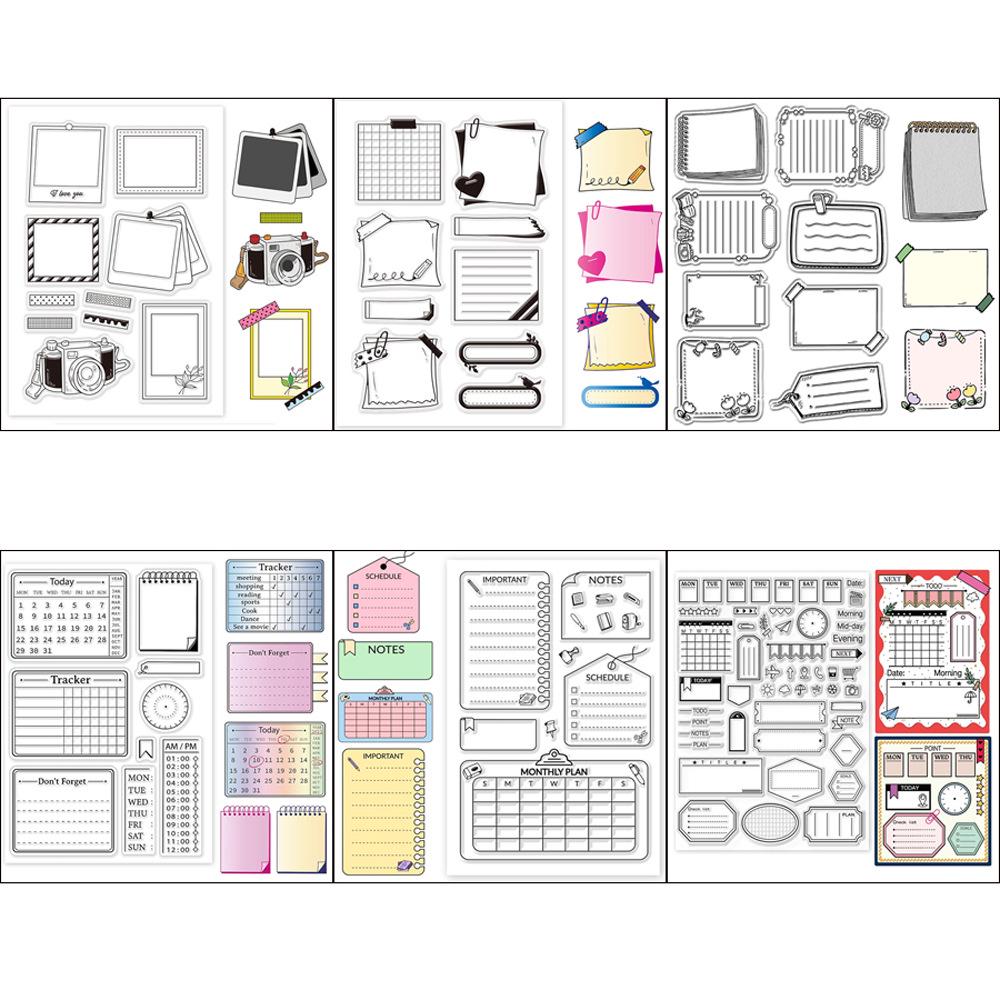 Tracker List Notes Daily Plan Clear Stamp | Transparent Rubber Stamps | Bullet Journal Planner Accessories Journaling