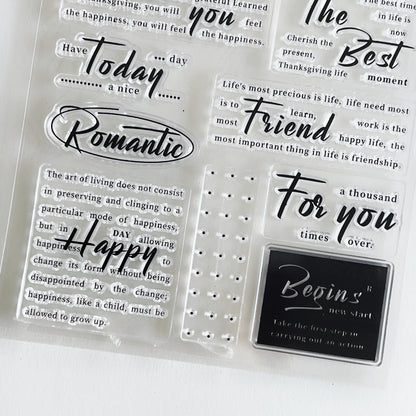 English Word Phrase Wordart Journal Clear Stamp | Planner Notebook Transparent Rubber Stamps | Bullet Journal Planner Accessories Supplies
