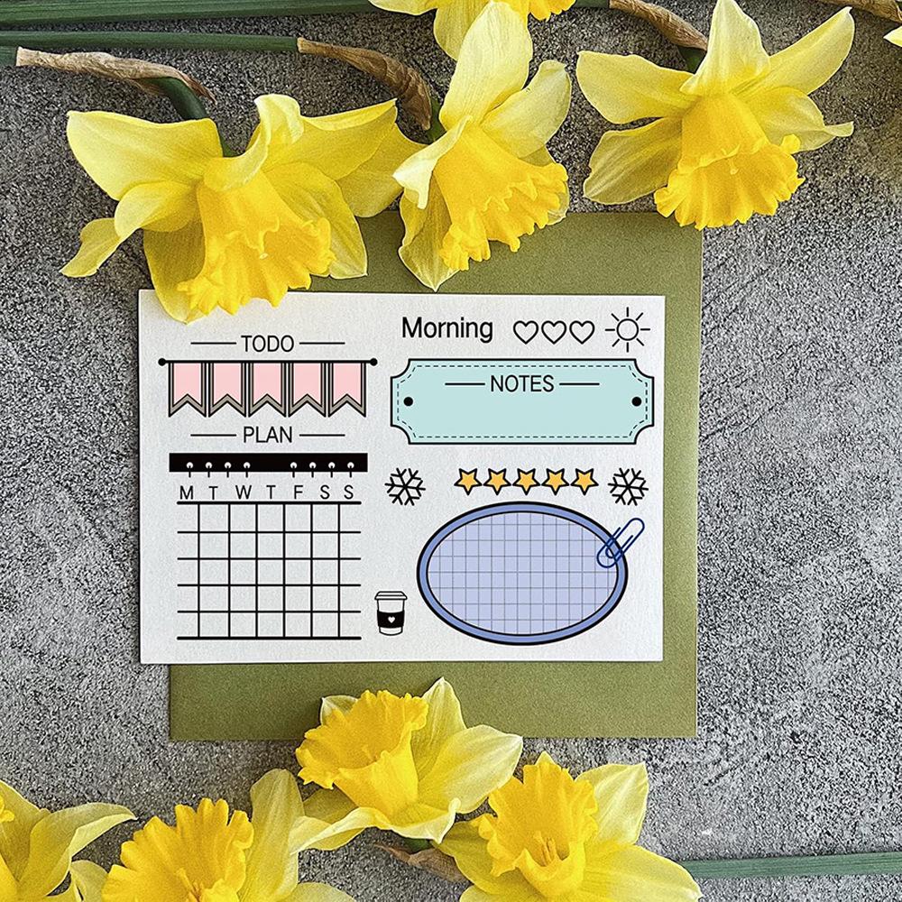 Tracker List Notes Daily Plan Clear Stamp | Transparent Rubber Stamps | Bullet Journal Planner Accessories Journaling