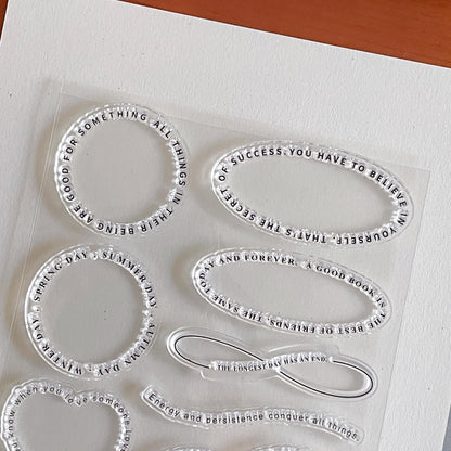 Vintage Ornamental Frame Clear Stamp | Round Oval Label Transparent Rubber Stamps | Bullet Journal Planner Accessories Journaling Supplies