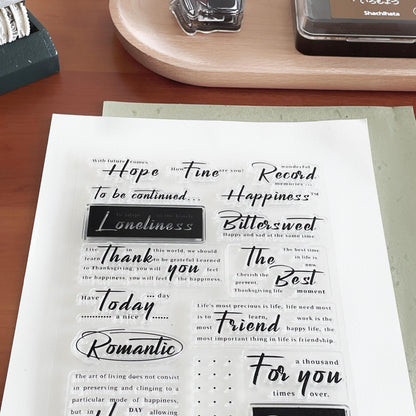 English Word Phrase Wordart Journal Clear Stamp | Planner Notebook Transparent Rubber Stamps | Bullet Journal Planner Accessories Supplies