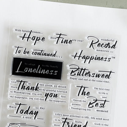 English Word Phrase Wordart Journal Clear Stamp | Planner Notebook Transparent Rubber Stamps | Bullet Journal Planner Accessories Supplies
