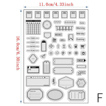 Tracker List Notes Daily Plan Clear Stamp | Transparent Rubber Stamps | Bullet Journal Planner Accessories Journaling