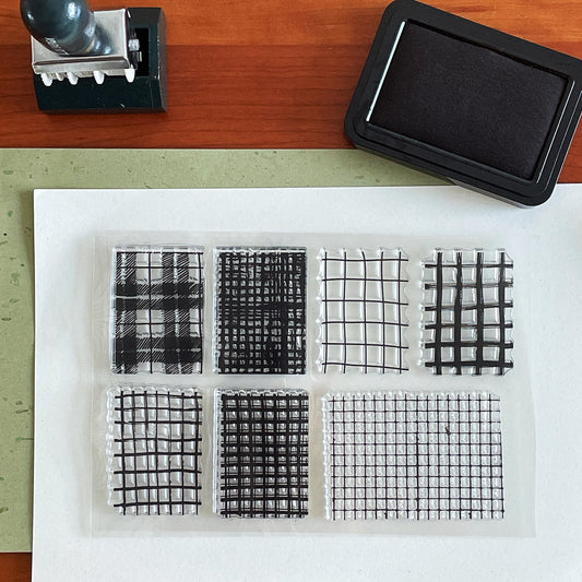Grid Plaid Checkered Line Square Silicone Stamp | Transparent Clear Stamp Set | Scrapbooking Stamp | Planner Stamp | Bullet Journal