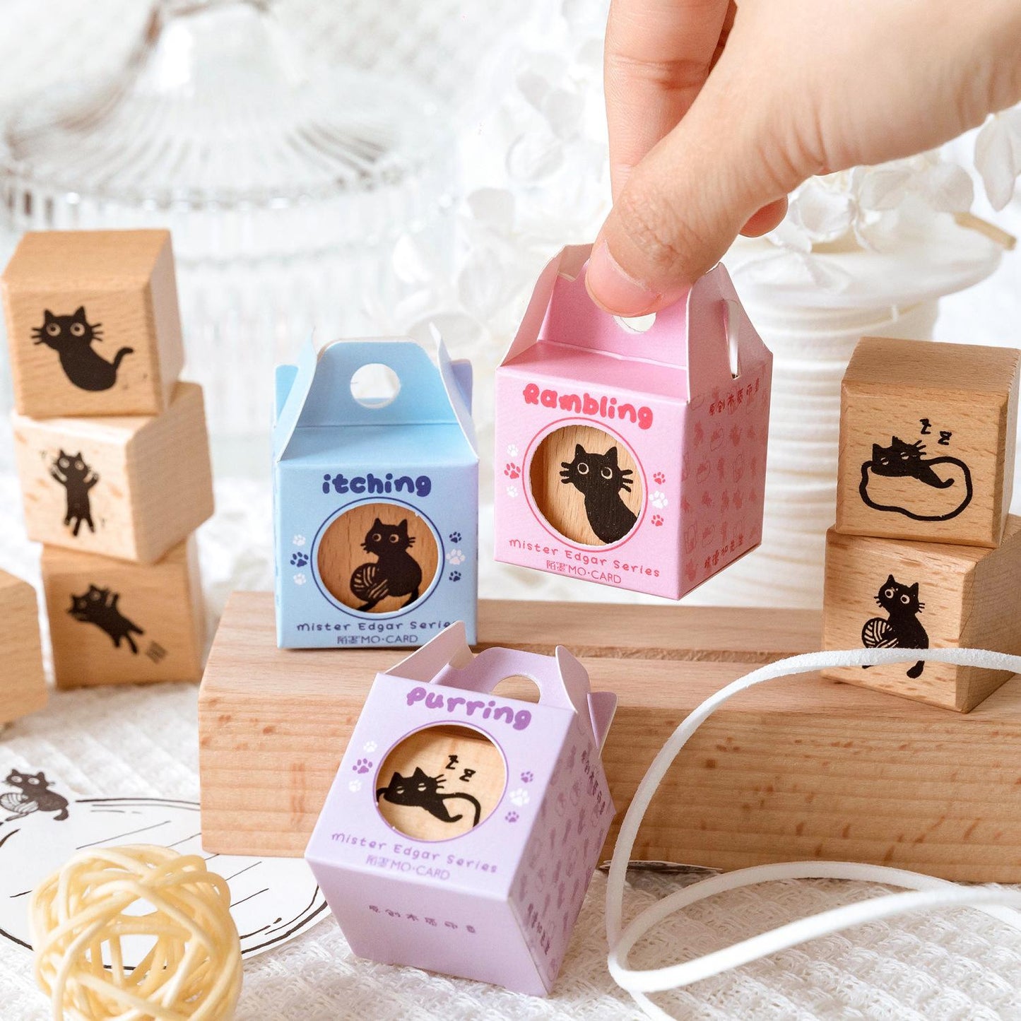 Cute Black Cat Wood Rubber Stamp | Cat Lover Gift | Junk Journal Scrapbooking Planner Accessories Bullet Journal Collage Supplies