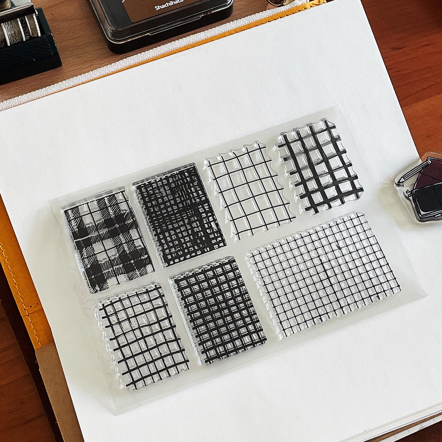 Grid Plaid Checkered Line Square Silicone Stamp | Transparent Clear Stamp Set | Scrapbooking Stamp | Planner Stamp | Bullet Journal