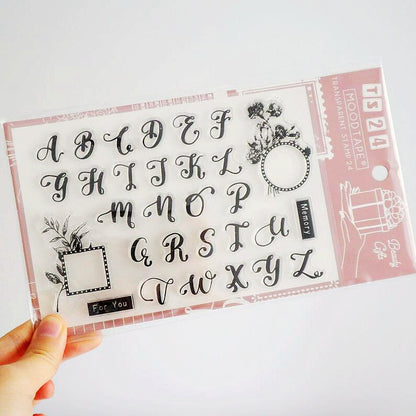 Flower Letters Silicone Stamp | Transparent Clear Stamp Set | Scrapbooking | Planner Stamp |  | Midori Traveler’s Notebook