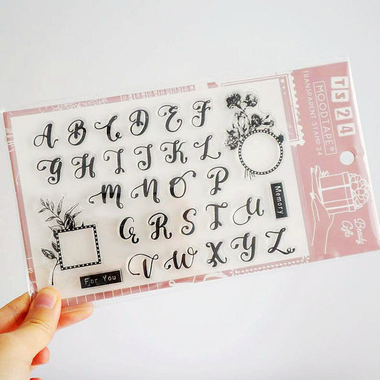 Flower Letters Silicone Stamp | Transparent Clear Stamp Set | Scrapbooking | Planner Stamp |  | Midori Traveler’s Notebook