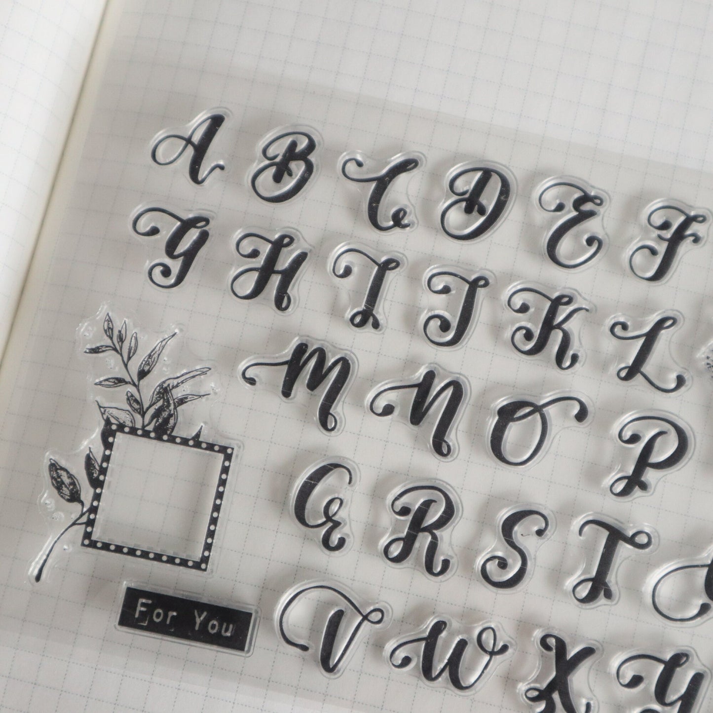 Flower Letters Silicone Stamp | Transparent Clear Stamp Set | Scrapbooking | Planner Stamp |  | Midori Traveler’s Notebook
