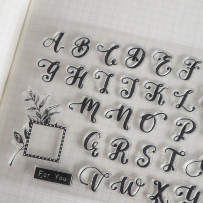 Flower Letters Silicone Stamp | Transparent Clear Stamp Set | Scrapbooking | Planner Stamp |  | Midori Traveler’s Notebook