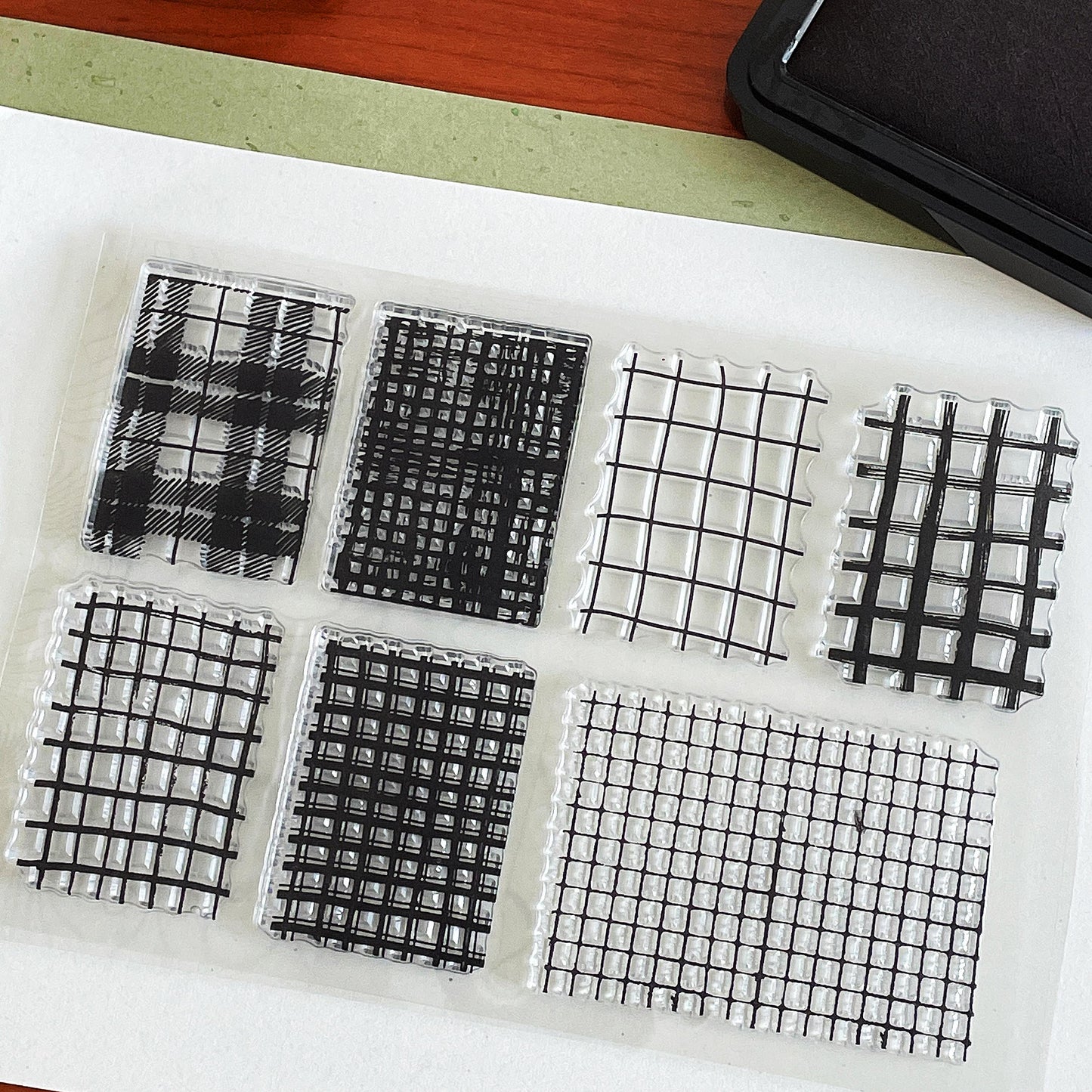 Grid Plaid Checkered Line Square Silicone Stamp | Transparent Clear Stamp Set | Scrapbooking Stamp | Planner Stamp | Bullet Journal