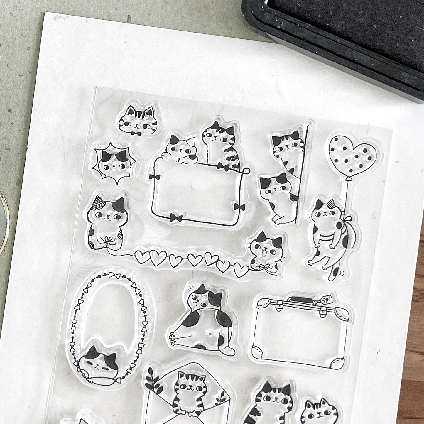 Cute Cat Clear Stamp | Lover Couple Transparent Rubber Stamp Set | Planner Bullet Journal Journaling Supply TN Accessories