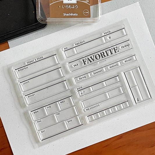 Daily Record Clear Stamp | Food Date Weekly Plan Transparent Rubber Stamps |  Planner Accessories Journaling Supplies