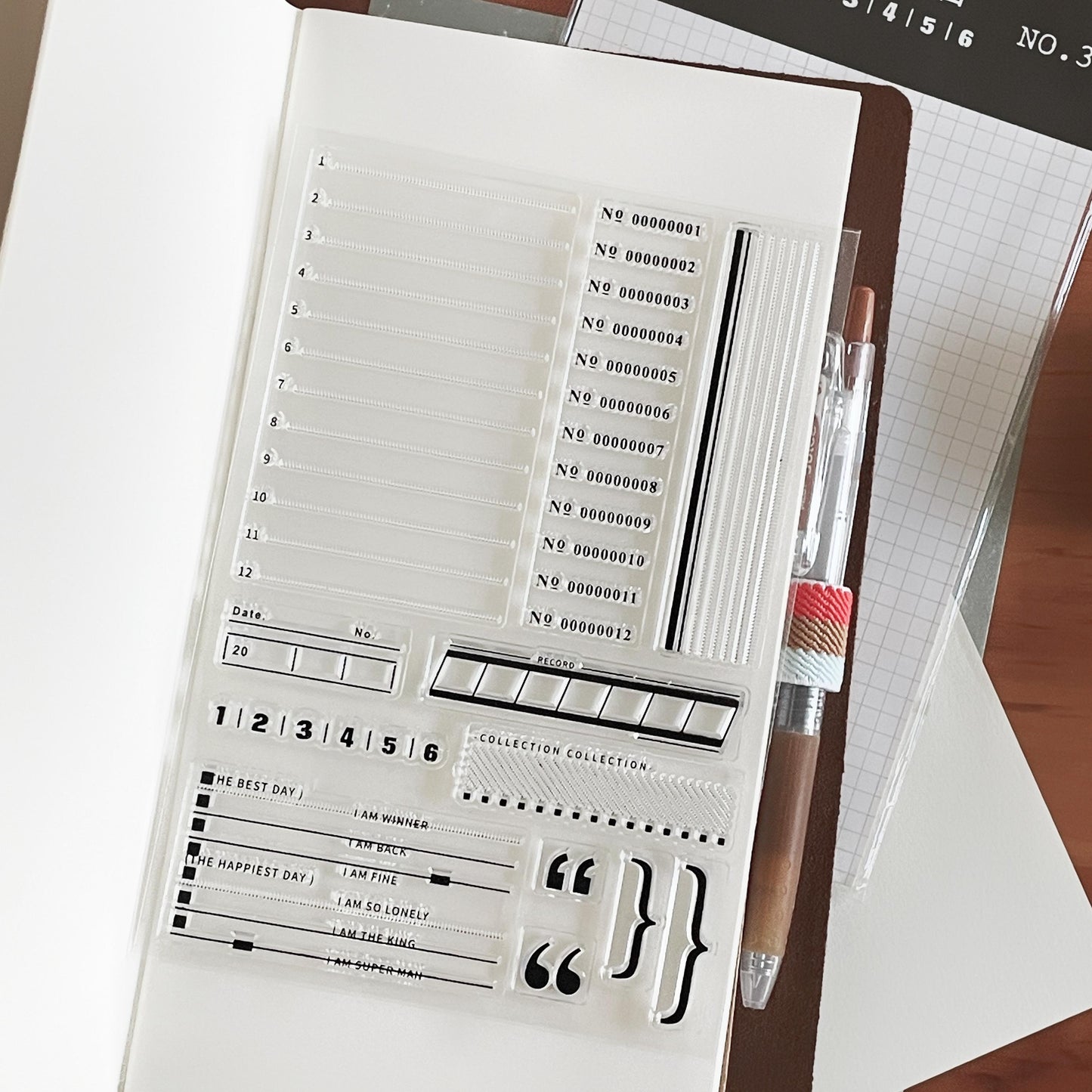 Daily Date Number Composing Journal Clear Stamp | Planner Notebook Transparent Rubber Stamps | Bullet Journal Planner Accessories Supplies
