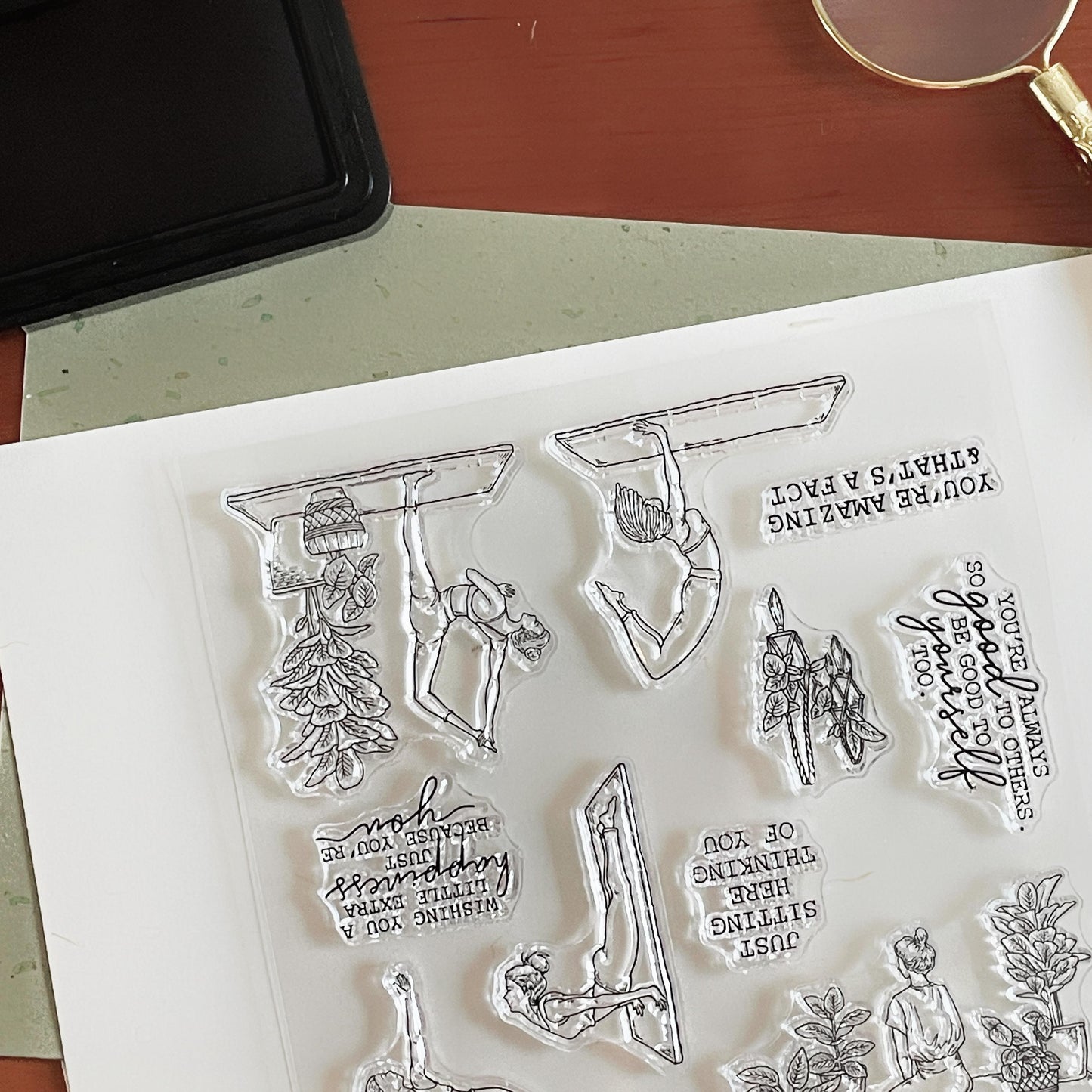 Yoga Girl Clear Stamp | Sport Exercise Girl Transparent Rubber Stamps | Bullet Journal Planner Accessories Craft Scrapbooking Supplies